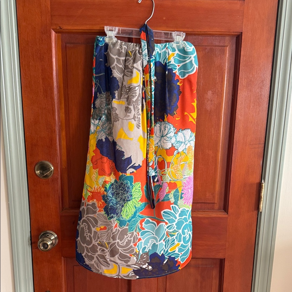 Floral Multicolor Strapless Dress